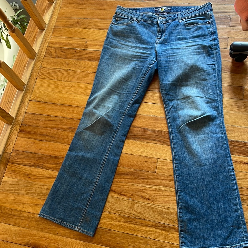 Barely worn- Lucky Brand distressed blue jeans